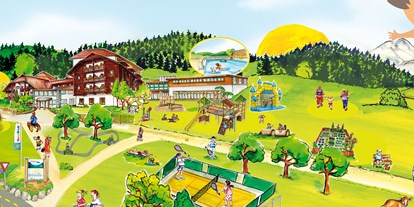 Naturhotel - Umgebungsschwerpunkt: See - Weissensee - Übersichtsplan des Biohotels - BIO-Kinderhotel Kreuzwirt