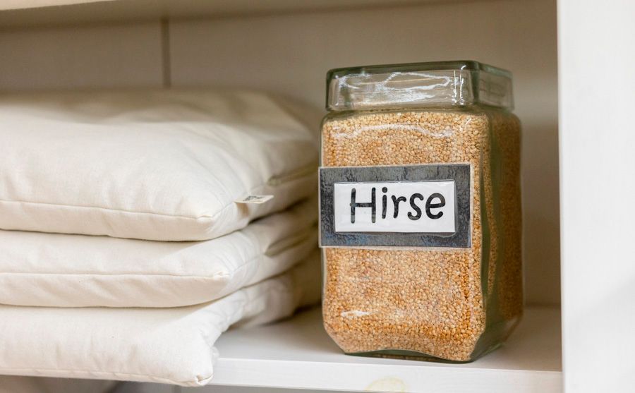 Kissen mit nat&uuml;rlicher Hirsepelzf&uuml;llung