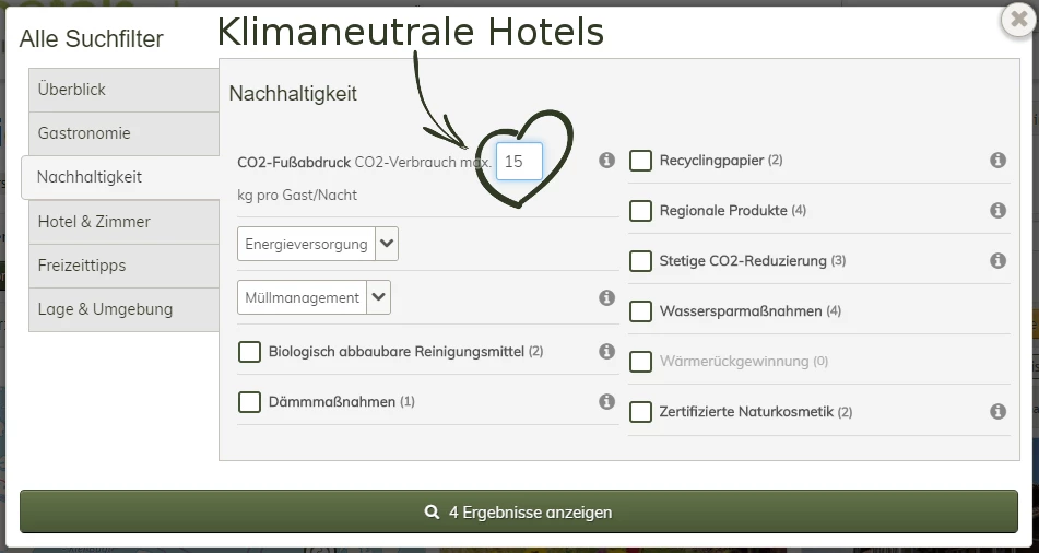 Climate-neutral hotels