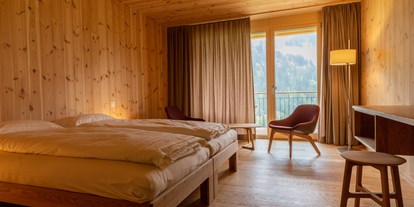 Nature hotel - Bio-Hotel Merkmale: Elektrosmog-reduziert - Switzerland - Doppelzimmer in Holz100-Bauweise - ChieneHuus