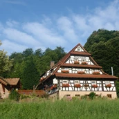 Organic hotel - Hausansicht: Der "Holzwurm" im Grünen - Naturhotel Holzwurm