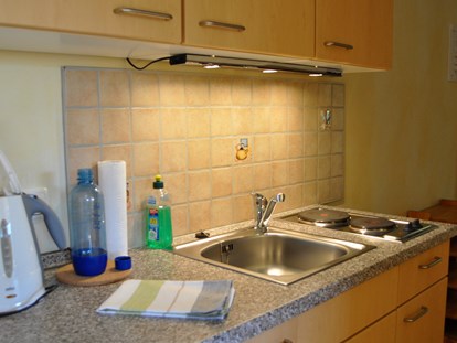 Naturhotel - Wassersparmaßnahmen - kleine Pantryküche in jedem Apartment - Gut Nisdorf Ferienapartments