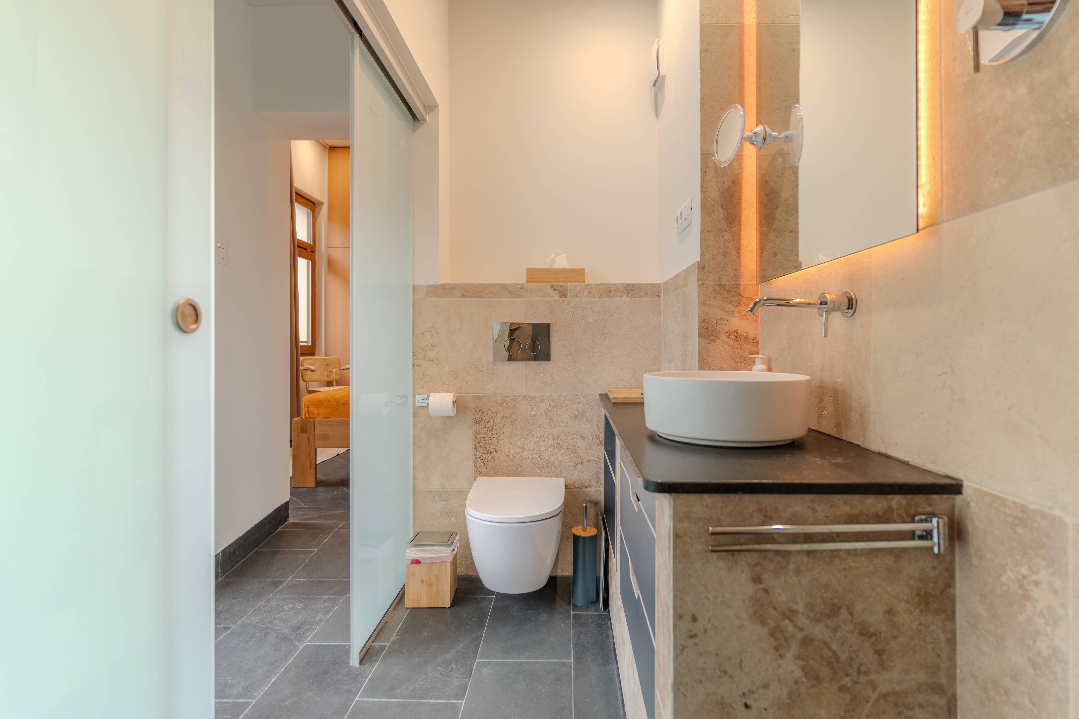 Biohotel: Villa Arte 
Atico Exclusivo 
Bad - VILLA ARTE exclusive Ferienapartments