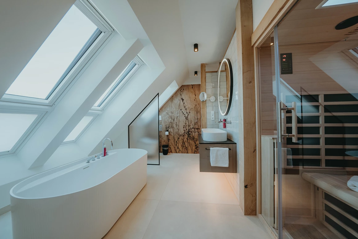 Biohotel: Badezimmer der WildLand Suite - Biohotel Wildland