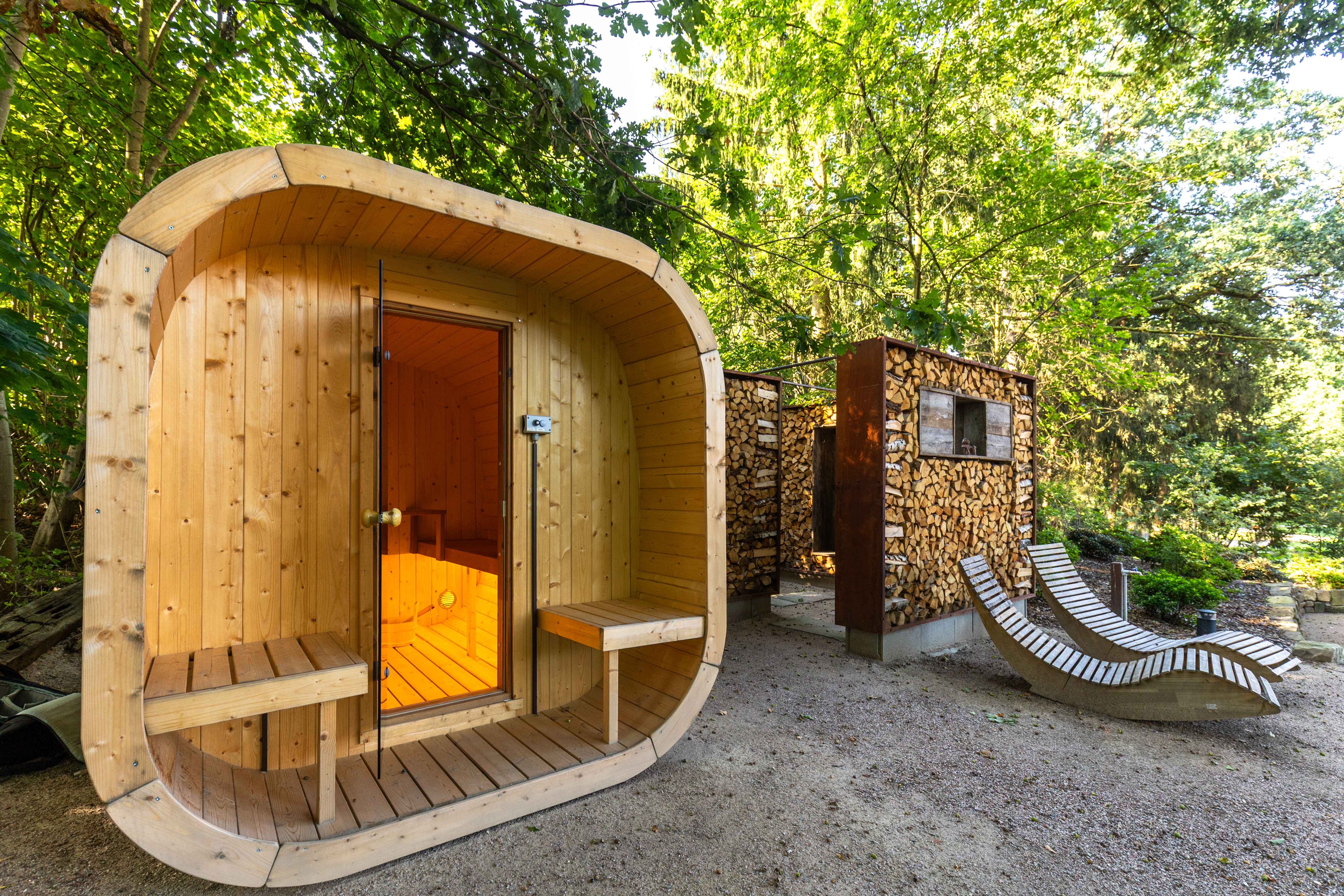 Biohotel: Saunabereich mit zwei Außensaunen - Biohotel Wildland 
