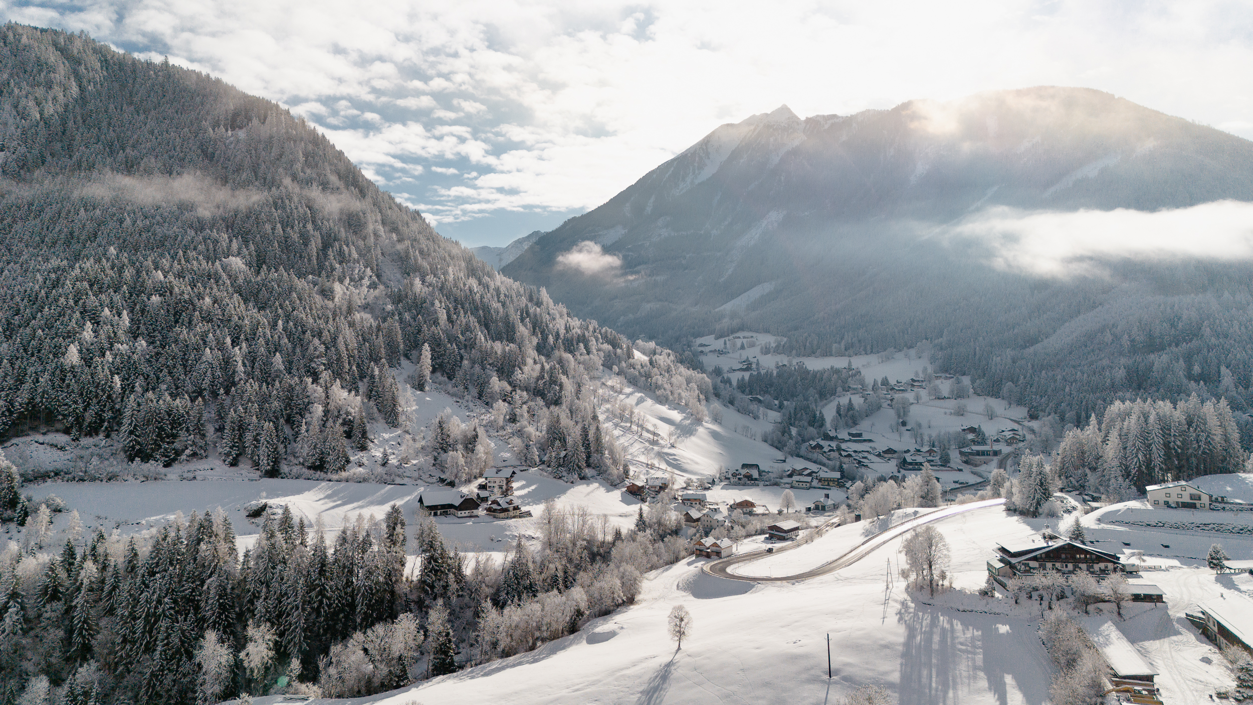 Biohotel: Ausblick vom Balkon im Winter - Ecoquartier biYou