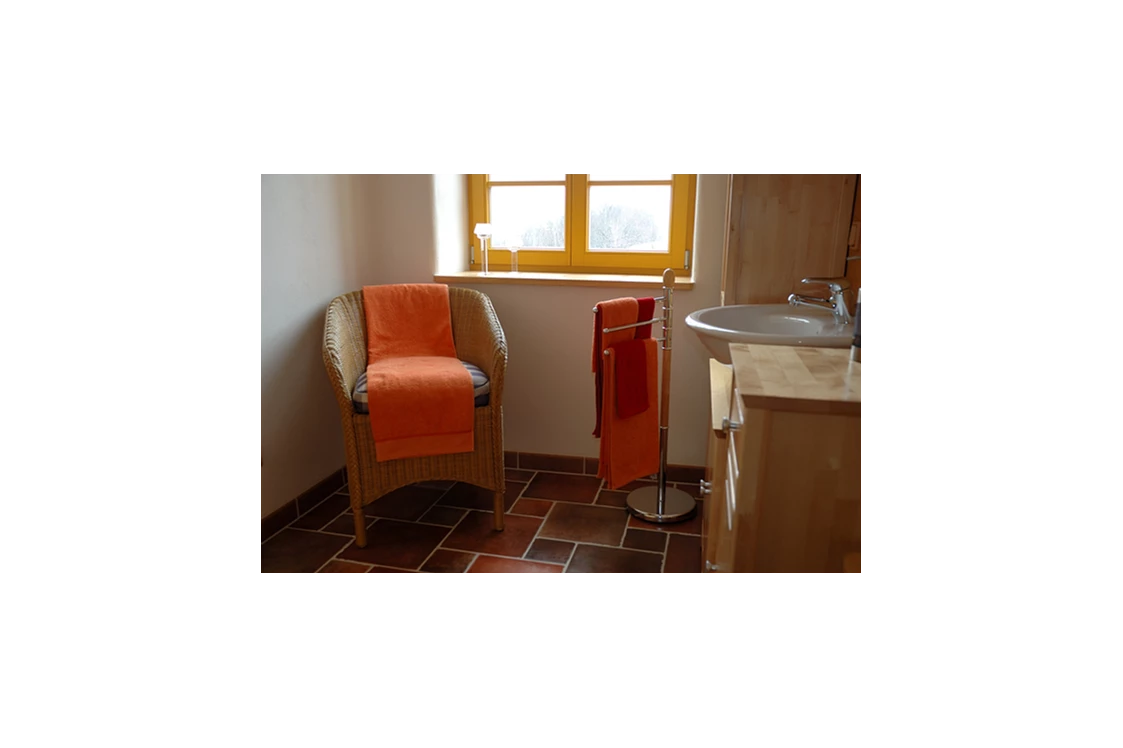 Biohotel: Badezimmer der Ökopension Villa Weissig - Ökopension Villa Weissig