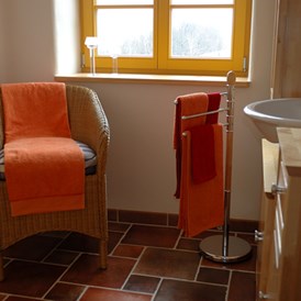 Biohotel: Badezimmer der Ökopension Villa Weissig - Ökopension Villa Weissig