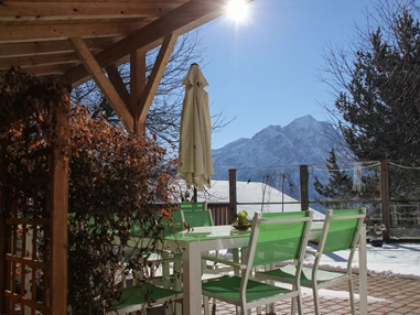 Biohotel: Sonnenterrasse im Winter - Katharinas Veganer Naturgasthof