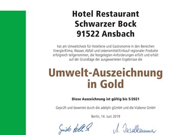 Bio-Boutiquehotel Schwarzer Bock Nachweise Zertifikate 