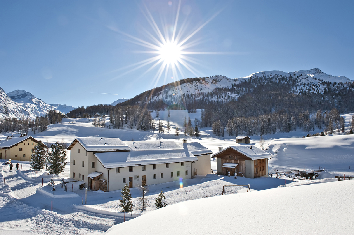 Biohotel: Aussenansicht Winter - Chesa Pool