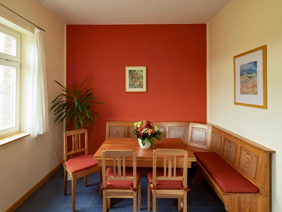 Biohotel: Küche Ferienwohnung - Biohotel Stiftsgut Wilhelmsglücksbrunn