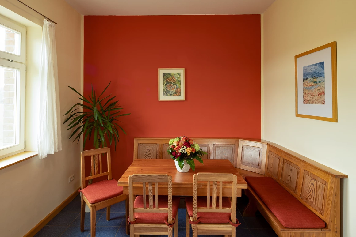 Biohotel: Küche Ferienwohnung - Biohotel Stiftsgut Wilhelmsglücksbrunn