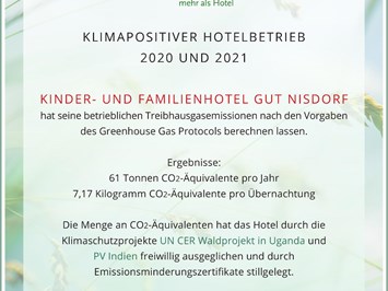 Gut Nisdorf Ferienapartments Nachweise Zertifikate CO2-Bilanz