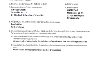 Bio- & Nationalpark-Refugium Schmilka Nachweise Zertifikate ABCert