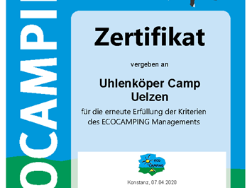 Hotel 11 Eulen / Uhlenköper-Camp Nachweise Zertifikate ECO-Camping