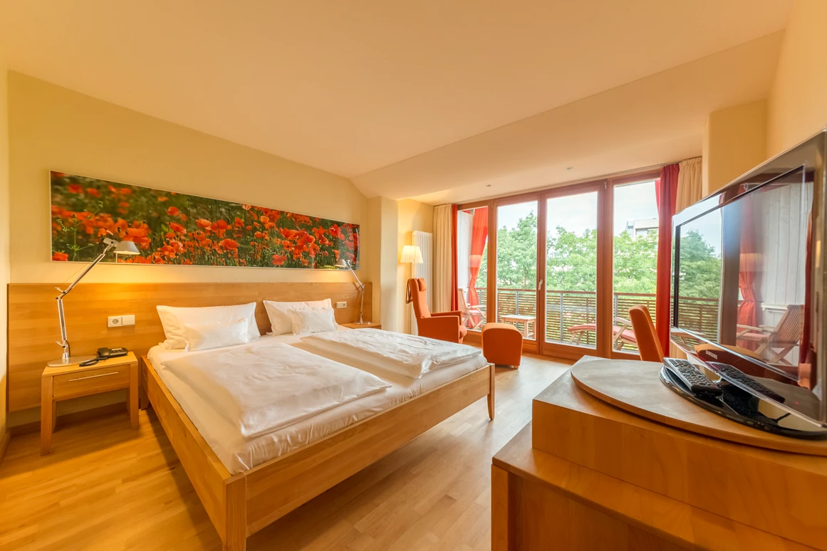 Biohotel: Doppelzimmer "Relax" (ca. 30 qm) zur Gartenseite - Bio-Thermalhotel Falkenhof