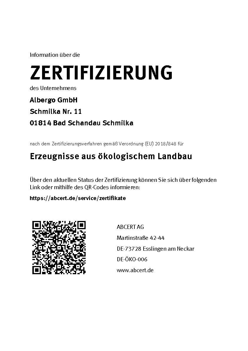 Bio-Apartments Villa Thusnelda Upload certificates ABcert